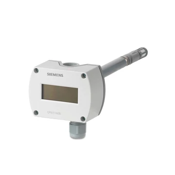 QFM3160D Légcsatorna páratartalom érzékelő (DC 0...10 V) és hőmérséklet érzékelő (DC 0...10 V) igényjelzés elvárásokhoz, kijelzővel