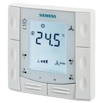 RDF600KN/SFlush mount KNX room thermostat for 2-/4-pipe FCU with on/off output, KNX switching group, four buttons for switching lights and blinds and 2x universal input, fit for both round and square conduit boxes