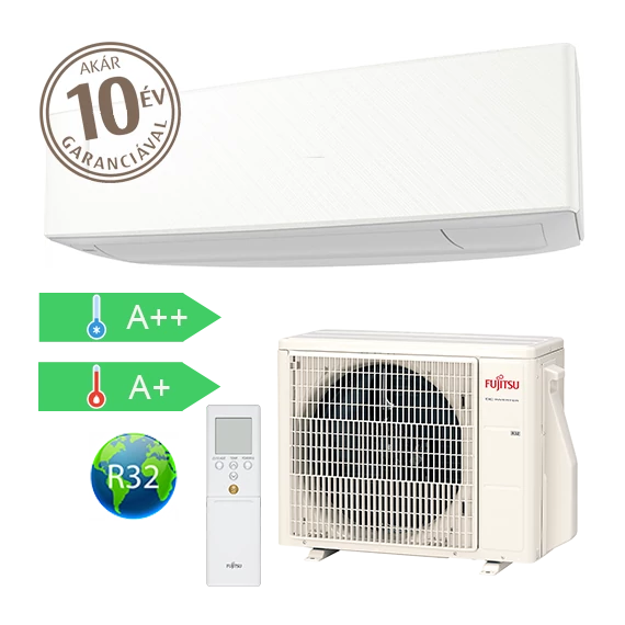 Fujitsu DESIGN 2.5kW oldalfali split klíma (KE)