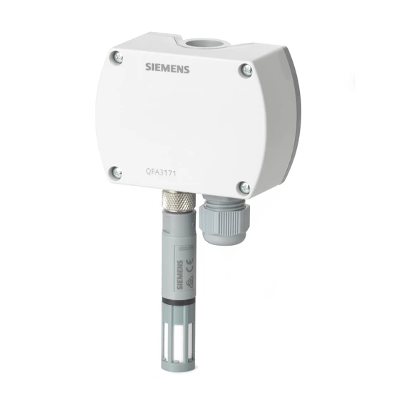 QFA3160 Helyiség érzékelő páratartalomhoz (DC 0...10 V) és hőmérséklethez (DC 0...10 V) előírt minősítéssel