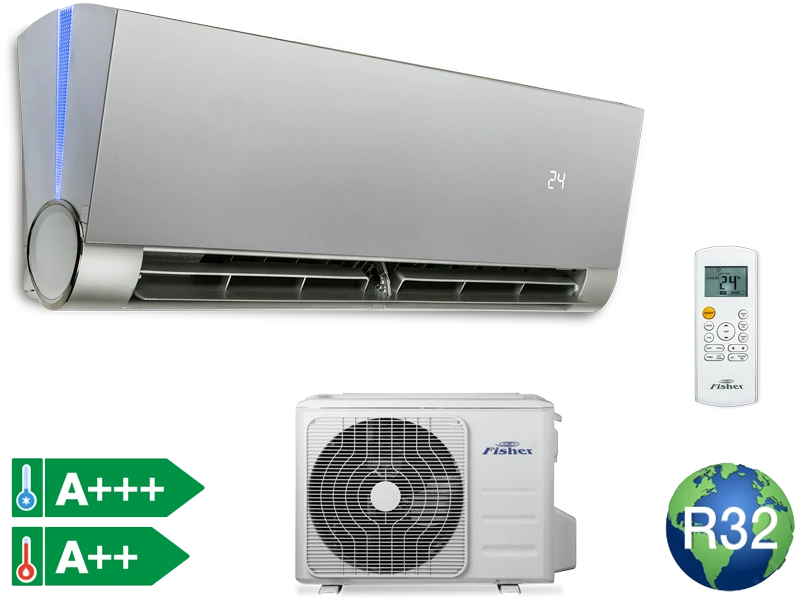 Fisher Art 2,64kW inverteres oldalfali split klíma Ezüst - FSAUIF-Art-93AE3-S