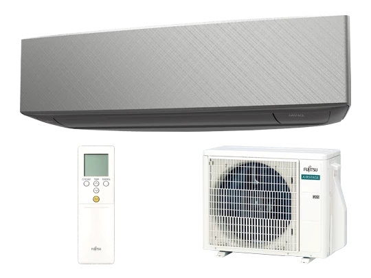 Fujitsu DESIGN (KE) 2.5kW oldalfali split klíma SZÜRKE AIRSTAGE KETF-B - ASEG09KETFB/AOEG09KETA