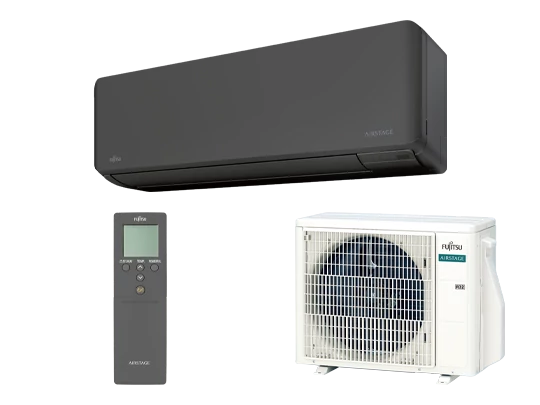 Fujitsu STANDARD (KM) AIRSTAGE 2.0kW oldalfali split klíma fekete - ASEH07KMCG-B/AOEH07KMCG