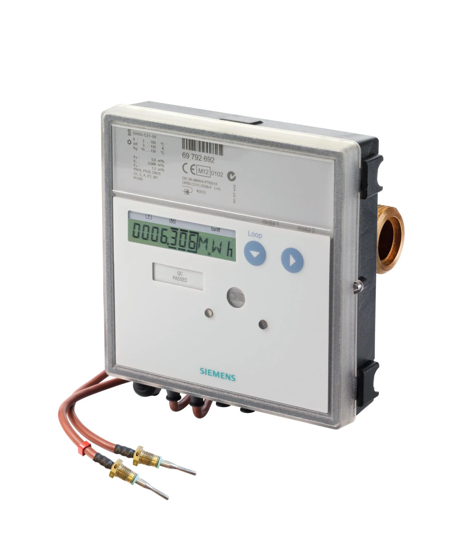 UH50-C05-00 - Ultrahangos hőmennyiségmérő Qn=0.6m3/h 110mm beépítési hossz, PN16, NA15 G3/4