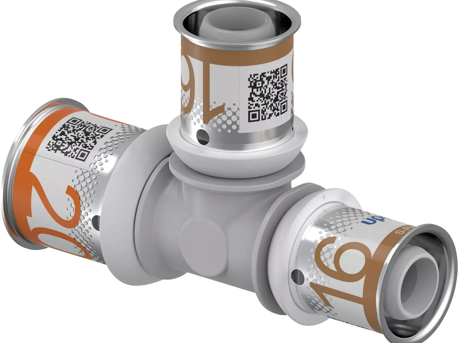 UPONOR S-Press PLUS szűkített T-idom PPSU 20-16-16