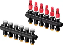 UPONOR Vario PLUS osztó-gyűjtő, áramlásmérővel bm 6x 3/4 Euro 1klt.